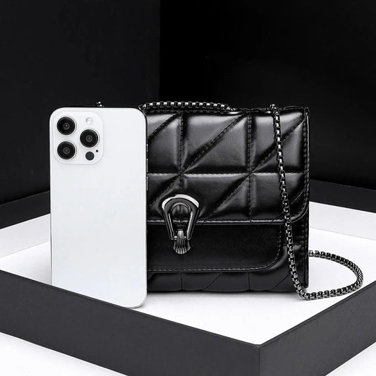 Lingge bag, chain bag, single shoulder bag, diagonal cross style crossbody bag for women