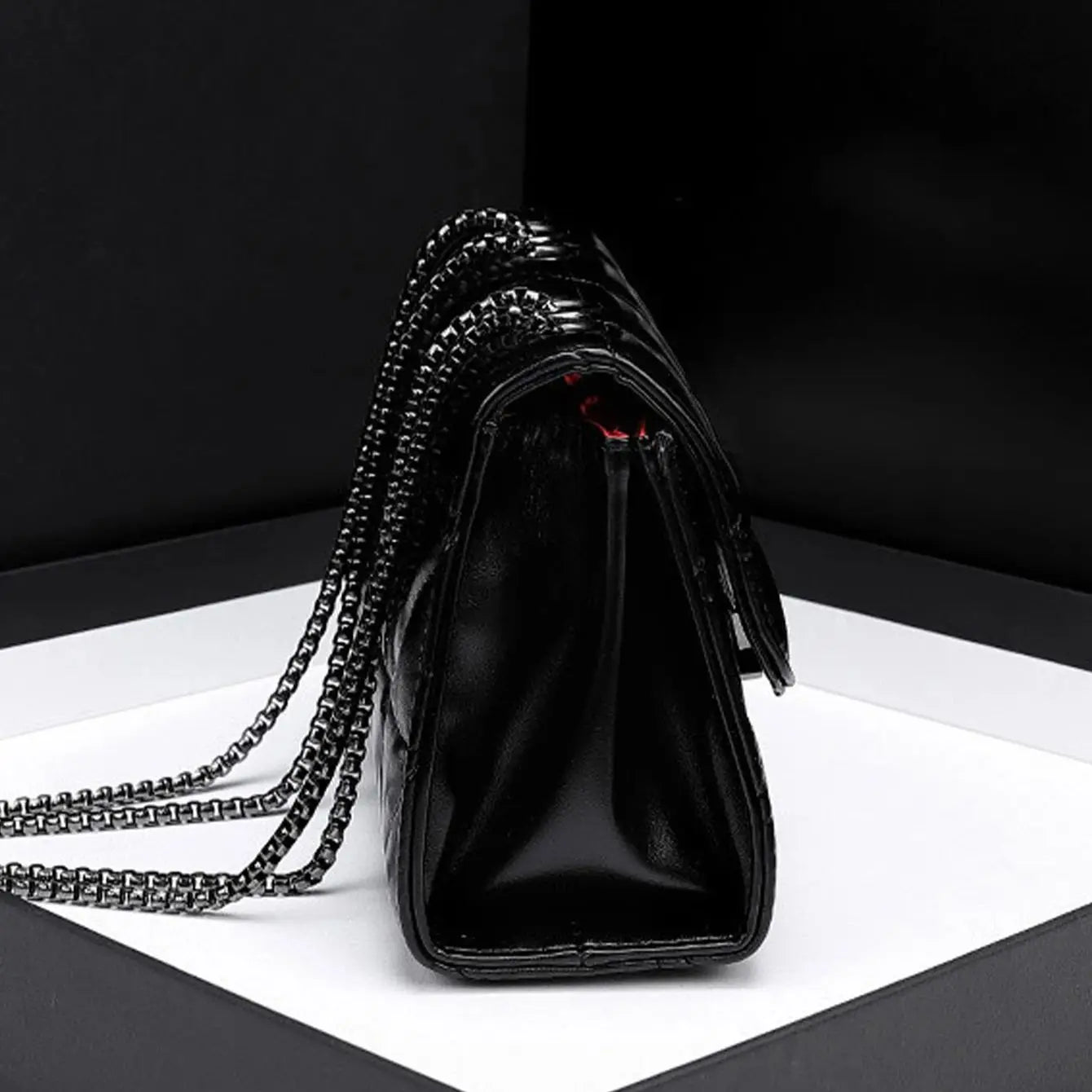 Lingge bag, chain bag, single shoulder bag, diagonal cross style crossbody bag for women