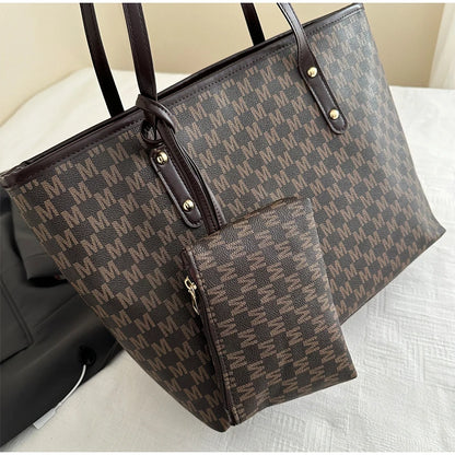 Large-capacity Letter Tote Bag Retro High-end Fashion Simple Light Luxury Shoulder Bag Commuting Travel Women's Underarm Handbag