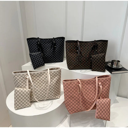 Large-capacity Letter Tote Bag Retro High-end Fashion Simple Light Luxury Shoulder Bag Commuting Travel Women's Underarm Handbag